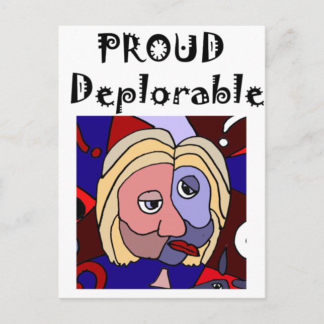 Postal Funny Orgulloso Personalizado político deplorable (Anverso)