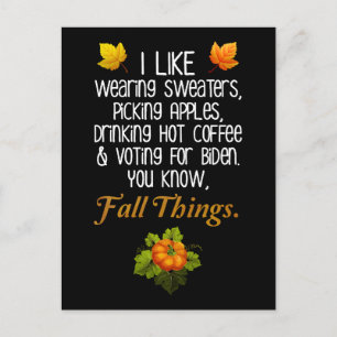 Postal Funny otoño 2024 Noviembre Elección a favor de Bid