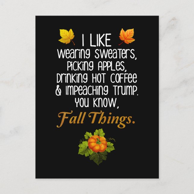 Postal Funny otoño diseño político anti Trump (Anverso)