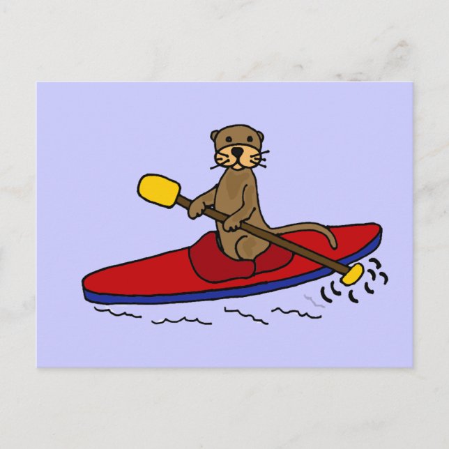 Postal Funny Otter Kayaking (Anverso)