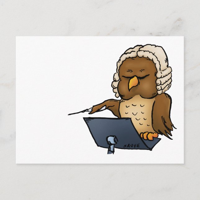 Postal Funny Owl Conductor Personalizado (Anverso)