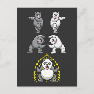 Postal Funny Panda Fusion Polar Bear Transformación