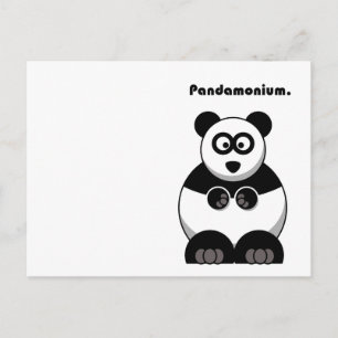 Postal Funny Pandamonium Panda Busy Pun Personalizado