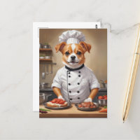 Funny Perro Chef Cocinando Comida Cuidada Mascota