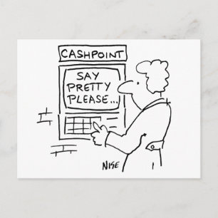 Postal Funny Personalizado Bank ATM Machine Dice Que Por