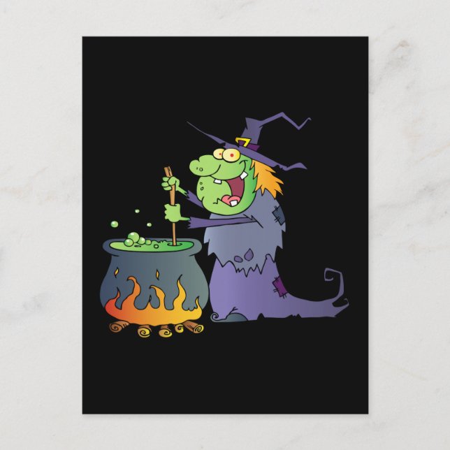Postal Funny personalizado de brujas de Halloween (Anverso)