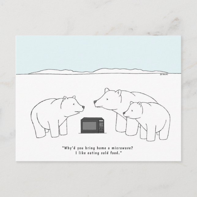 Postal Funny Personalizado de imágenes de oso polar Chist (Anverso)