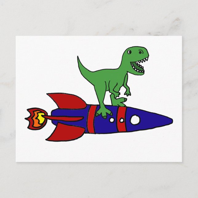 Postal Funny Personalizado de los Dinosaurios de T-Rex Mo (Anverso)