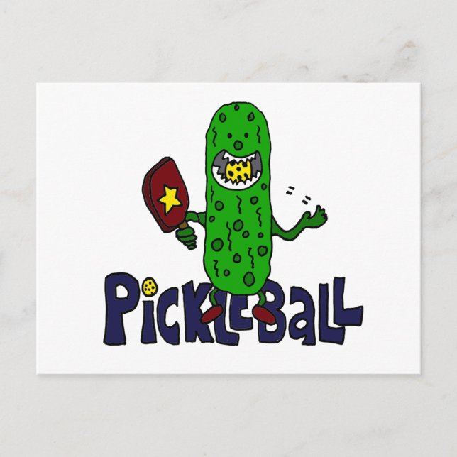 Postal Funny Personalizado de Monstruo de Pickleball (Anverso)
