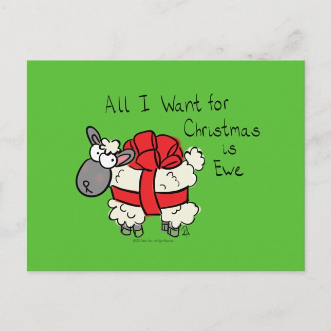 Postal Funny Personalizado de Navidades de Holiday Cute S (Anverso)