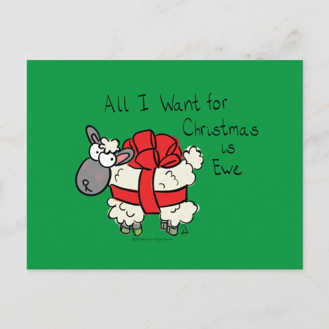 Postal Funny Personalizado de Navidades de Holiday Cute S (Anverso)