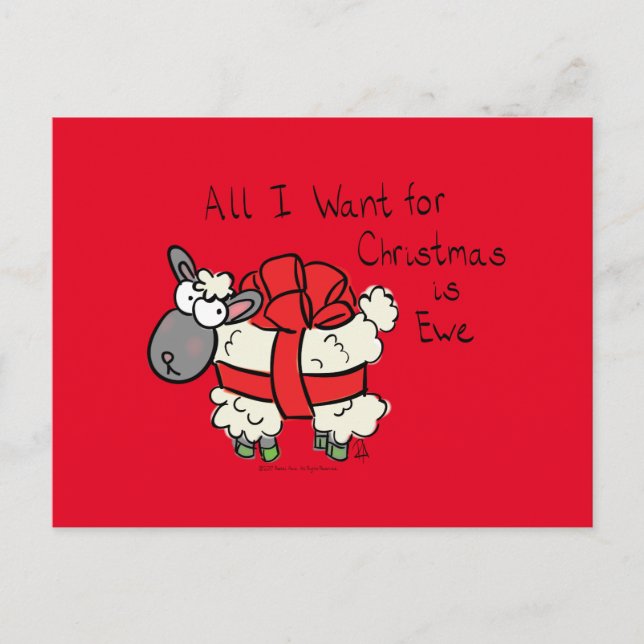Postal Funny Personalizado de Navidades de Holiday Cute S (Anverso)