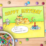 Postal Funny Personalizado Gato de cumpleaños feliz<br><div class="desc">Envíe esta tarjeta de gato lindo para desear a su gato favorito un cumpleaños feliz.</div>