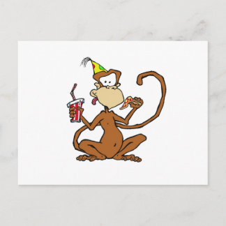 Postal Funny Personalizado Pizza Monkey