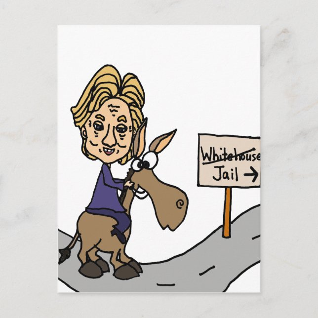 Postal Funny Personalizado político anti-Hillary (Anverso)