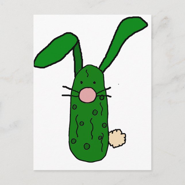 Postal Funny Pickle Bunny Rabbit Art (Anverso)