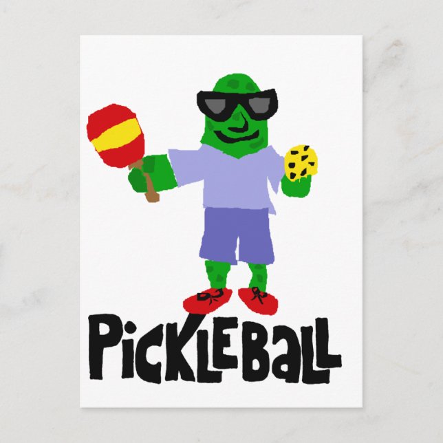 Postal Funny Pickle with Pickleball Paddle (Anverso)