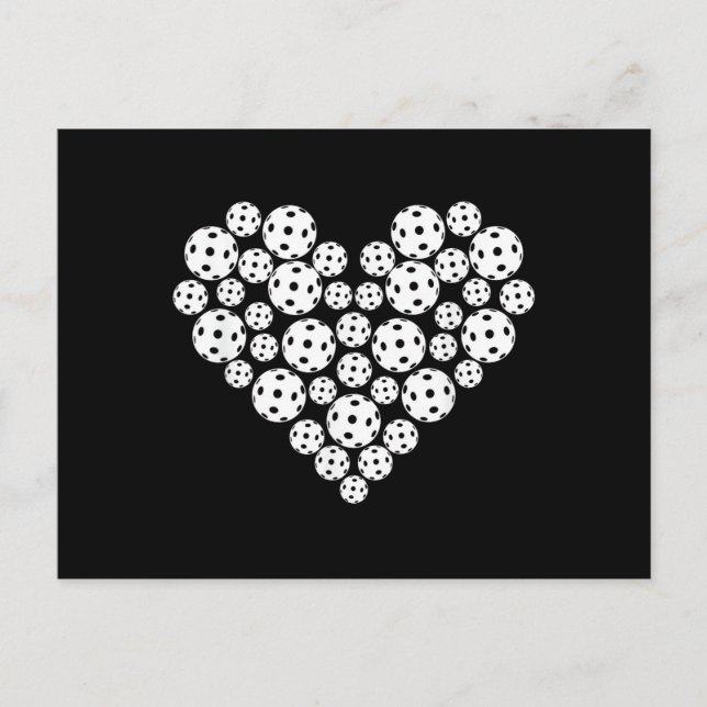 Postal Funny Pickleball Love Heart Shape Valentine (Anverso)