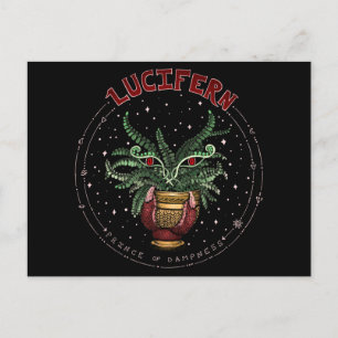 Postal Funny planta de Halloween Black Happy Demon Lucife
