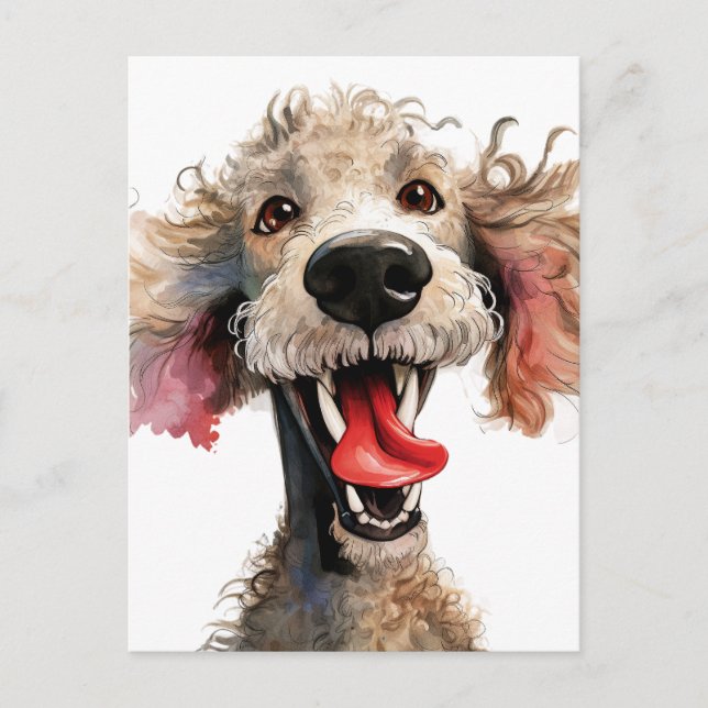 Postal Funny Poodle Personalizado (Anverso)