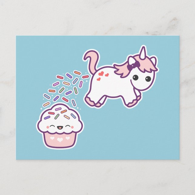 Postal Funny Pooping Unicorn (Anverso)