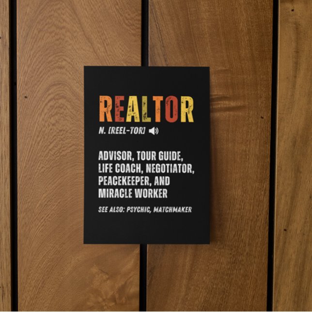 Postal Funny Real Estate Broker Realtor (funny real estate agent job definition postcard)
