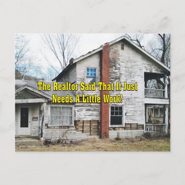 Postal Funny Realtor Dijo Que Necesita Un Poco De Trabajo (Anverso)