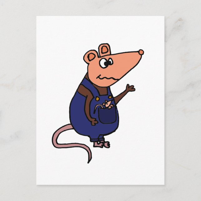 Postal Funny Redneck Possum en overalls (Anverso)