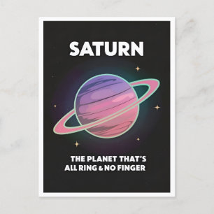 Postal Funny Retro 80 LoFi Vaporwave Planet Saturn