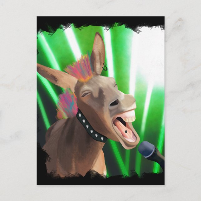Postal Funny Rockstar Donkey (Anverso)