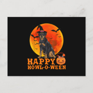 Postal Funny Rottweiler Happy Halloween Perro Amantes de 