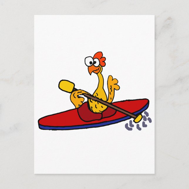 Postal Funny Rubber Chicken kayak personalizado (Anverso)