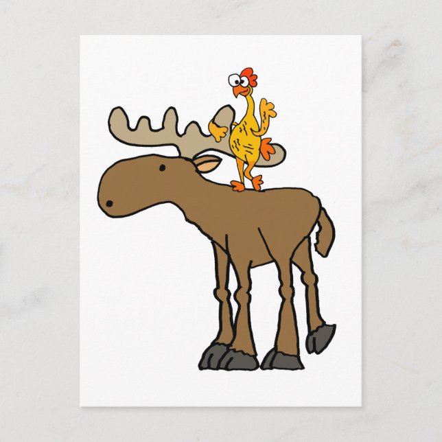 Postal Funny Rubber Chicken Rige Moose Personalizado (Anverso)
