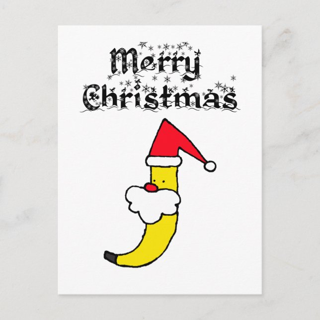 Postal Funny Santa Banana Feliz Navidad (Anverso)