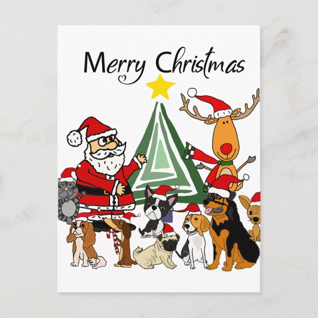 Postal Funny Santa Claus y el Personalizado de los Navida (Anverso)