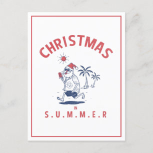 Postal Funny Santa En Los Navidades De Verano En Julio