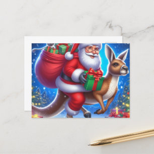 Postal Funny Santa y Kangaroo