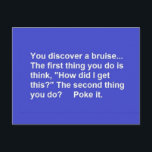 POSTAL FUNNY SAYINGS BRUISE POKES LAUGHS COMENTA POSTCAR<br><div class="desc">FUNNY SAYINGS BRUISE POKES LAUGHS COMENTARIOS</div>