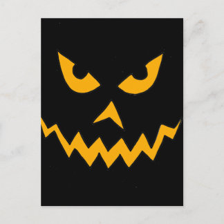 Postal Funny Scary Pumpkin Face Personalizado para Hallow