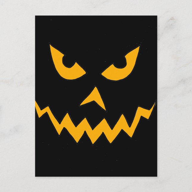 Postal Funny Scary Pumpkin Face Personalizado para Hallow (Anverso)