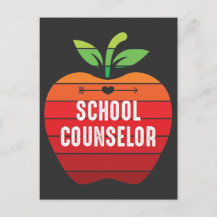 Postal Funny School Counselor Retro Apple