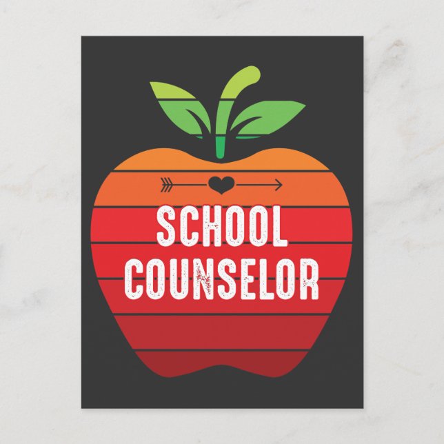 Postal Funny School Counselor Retro Apple (Anverso)