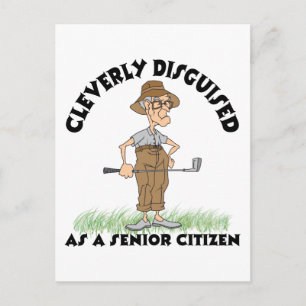 Postal Funny Senior Citizen Golfer