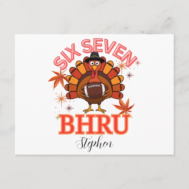Postal Funny Six Seven Meme Turkey Bruh,Postcard (Anverso)