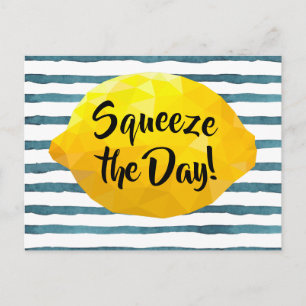 Postal Funny Squeeze the Day Script 3D Lemon