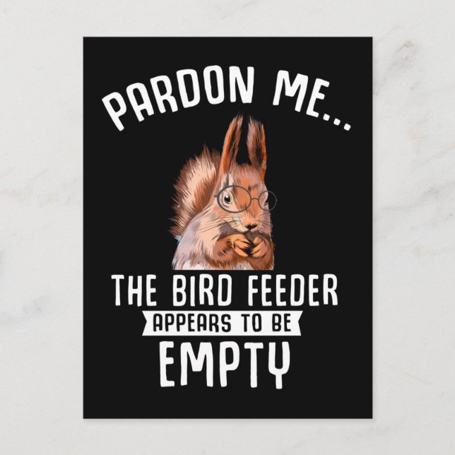 Postal Funny Squirrel Empty Bird Feeder Squirrels (Anverso)