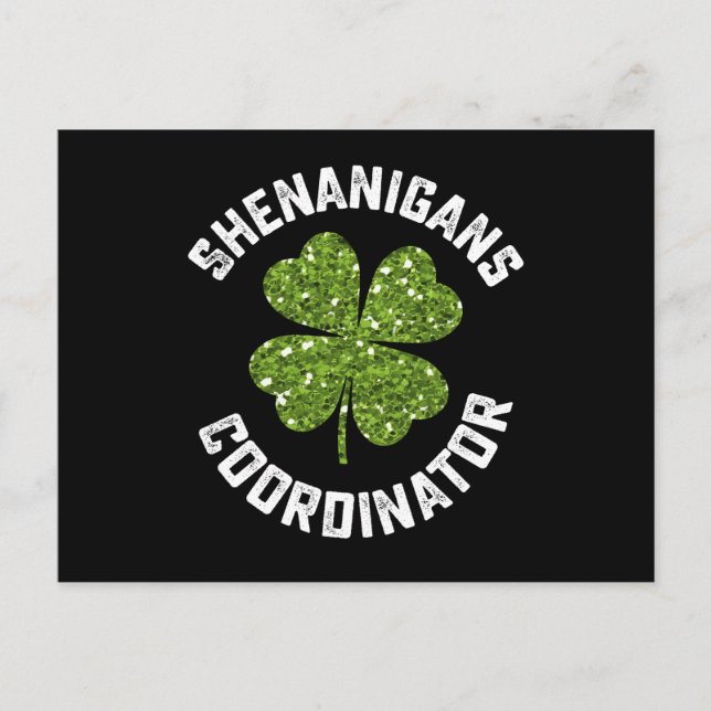 Postal Funny St Patrick's Day, coordinadora de Shenanigan (Anverso)
