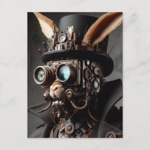 Postal Funny Steampunk Bunny