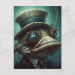 Postal Funny Steampunk Fish en un traje<br><div class="desc">Un extraño pez de vapor en traje de arte generado por IA</div>