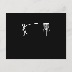 Postal Funny Stickman Disk Golf Player Sports Lover